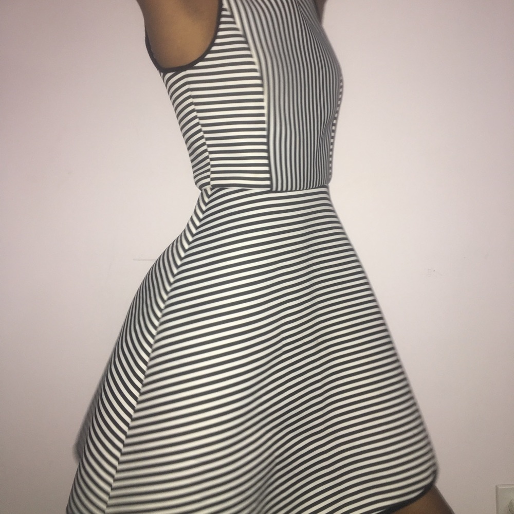 Black and white stripped dress